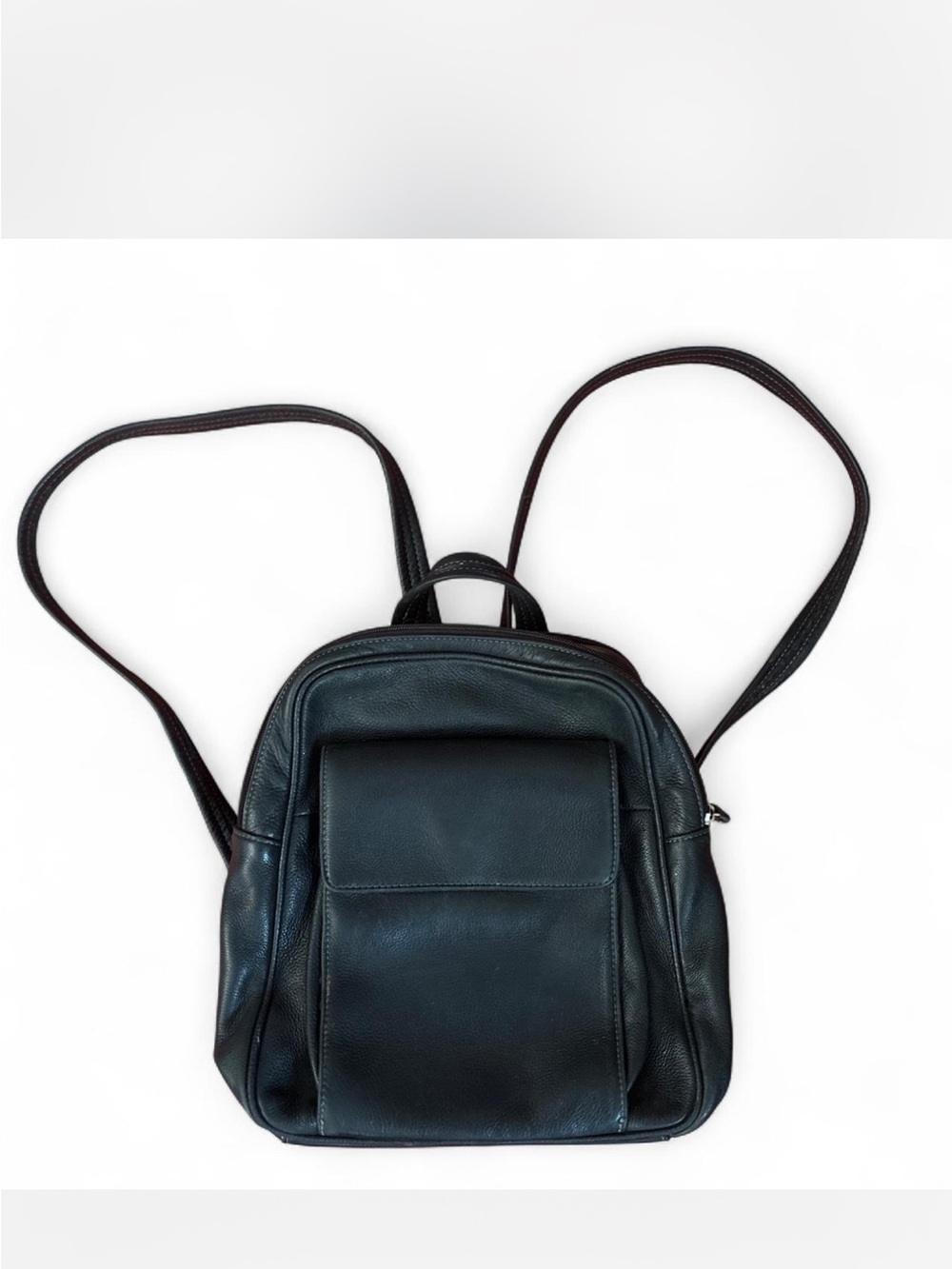 Tignanello Black Leather Backpack